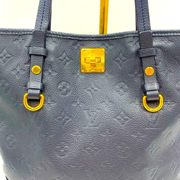 Auth Louis Vuitton Navy Blue Empriente Monogram Shopper Tote Bag - Picture 14 of 16